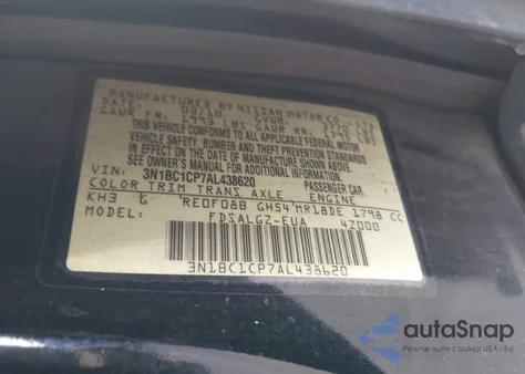 2010 Nissan Versa 1.8Sl from USA, damaged, VIN 3N1BC1CP7AL438620